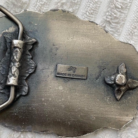 Western Brown Leather Belt with Brass Buckle - Picture 7 of 7